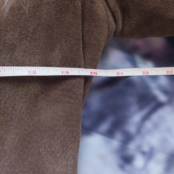 Vintage Jeno De Paris Leather & Fur Long Coat s16 - Picture 12 of 12